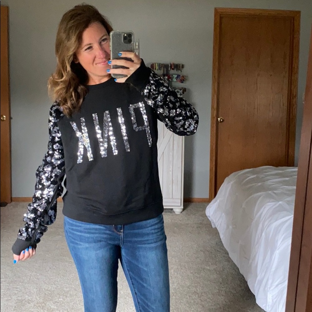 VS Pink Sequined Sweatshirt